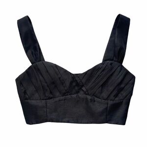 Wilfred RhapsodyBlack Structured Bralette Crop Tank Blouse